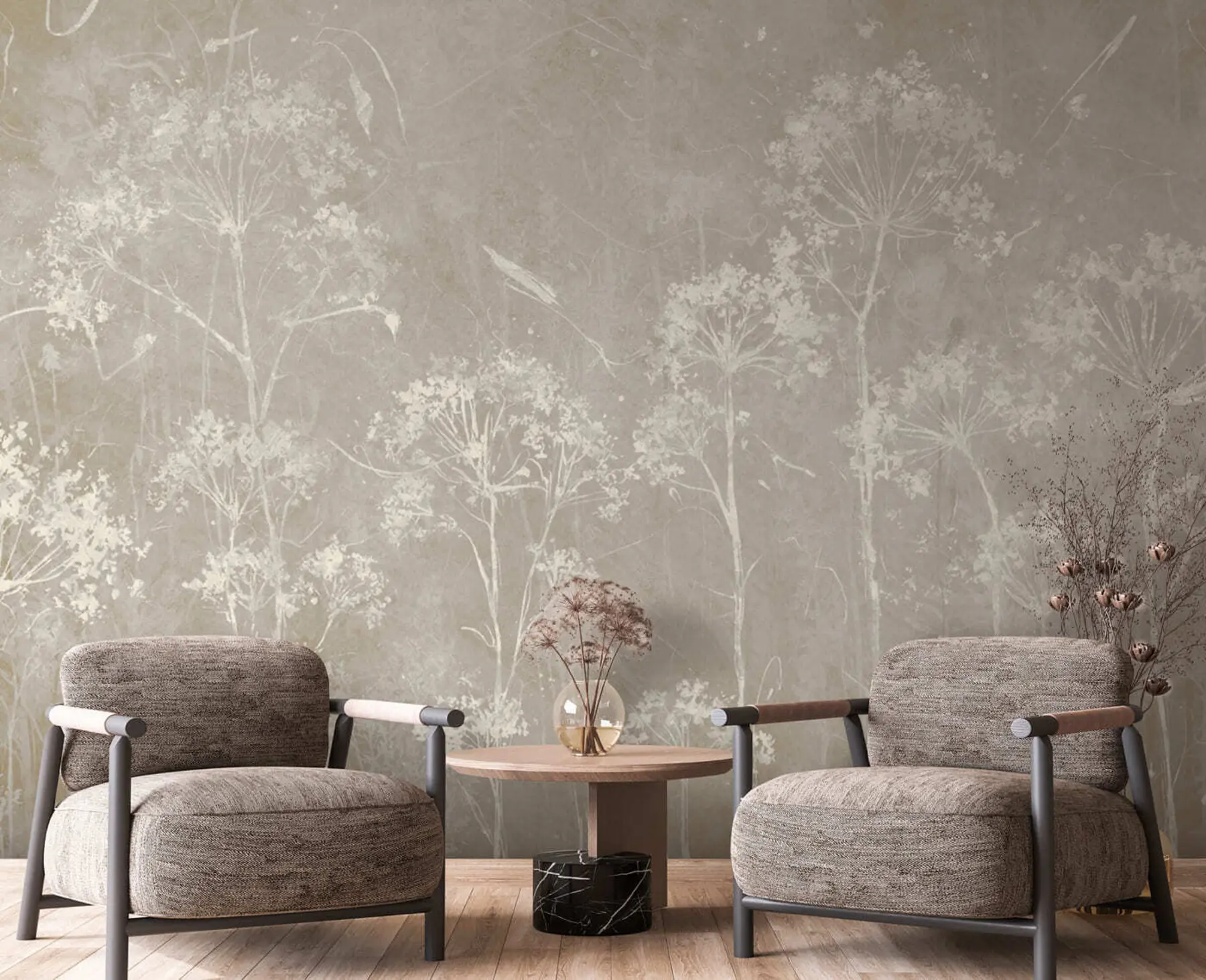 Fotobehang Wilde bloemen in de grunge stijl u96551v2