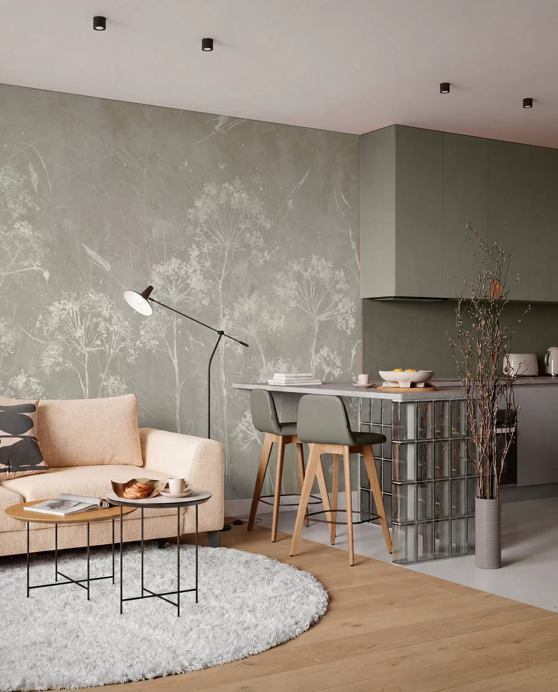 Fotobehang Wilde bloemen in de grunge stijl u96551v2