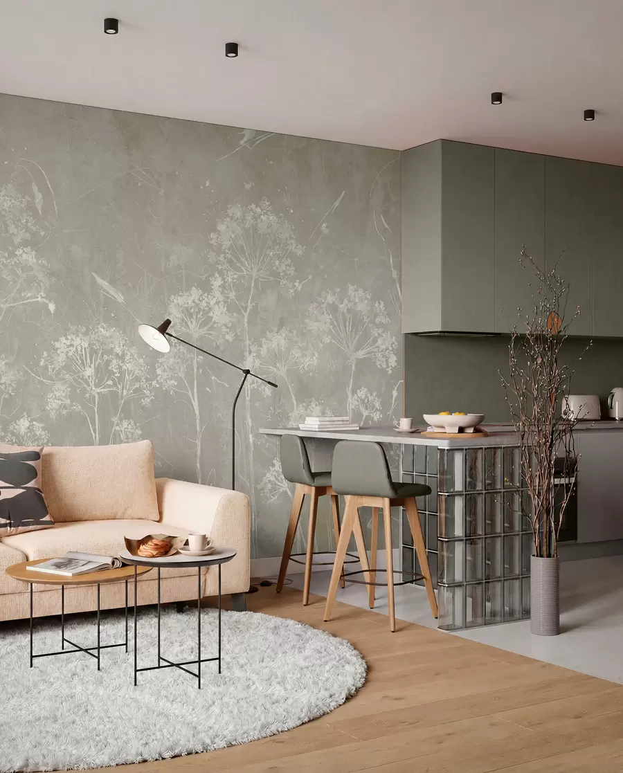 Fotobehang Wilde bloemen in de grunge stijl u96551v2