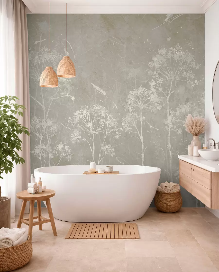 Fotobehang Wilde bloemen in de grunge stijl u96551v2