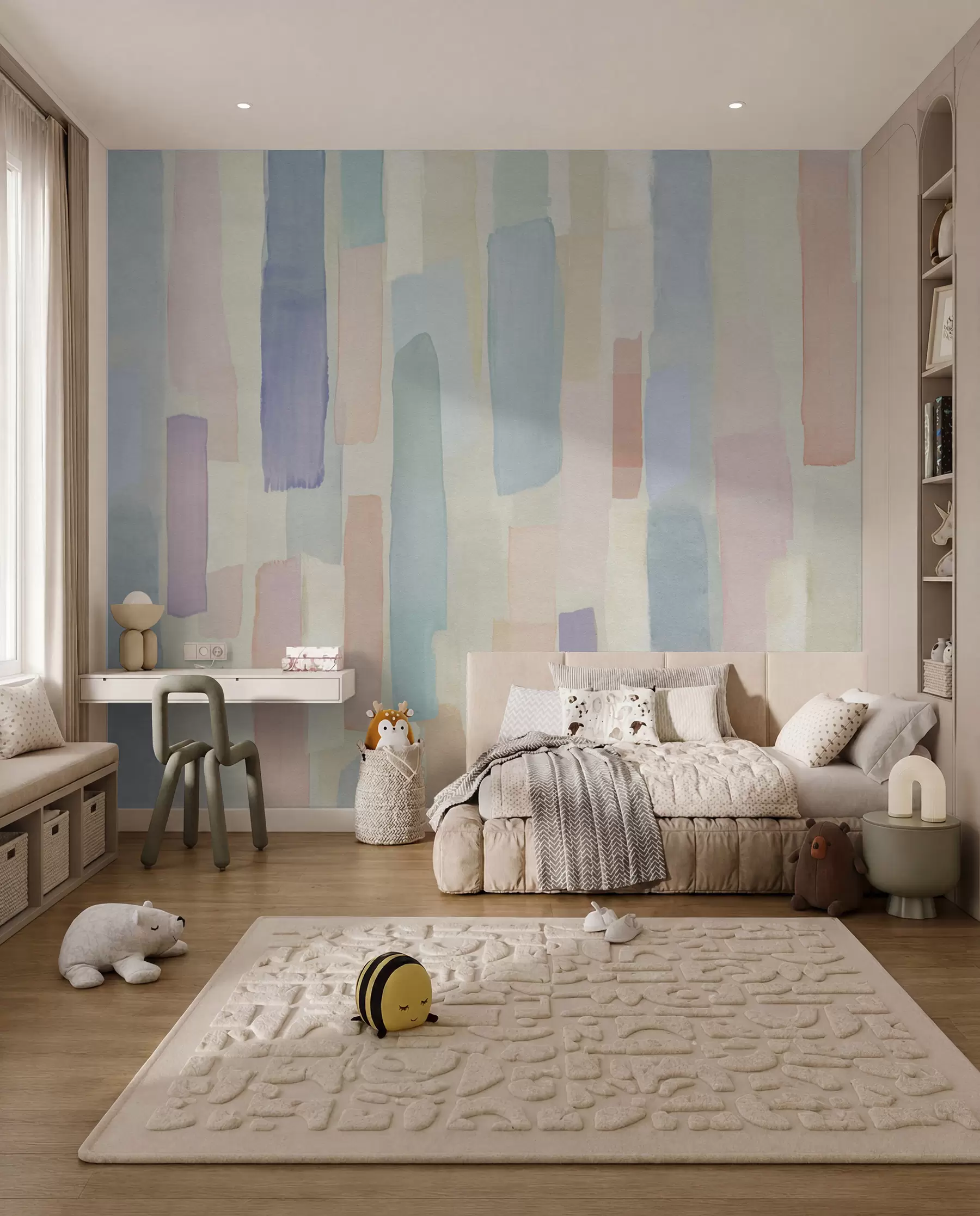 Fotobehang Pastelstrepen in verf u97869