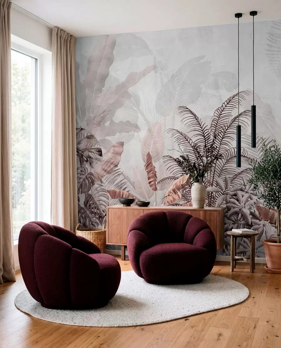 Fotobehang Jungle in rozenhoutkleur u71284v2