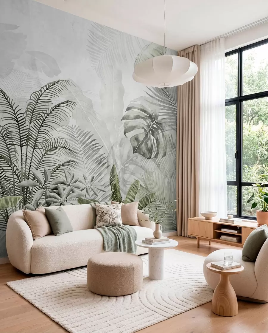 Fotobehang Jungle in grafiet u71284v3