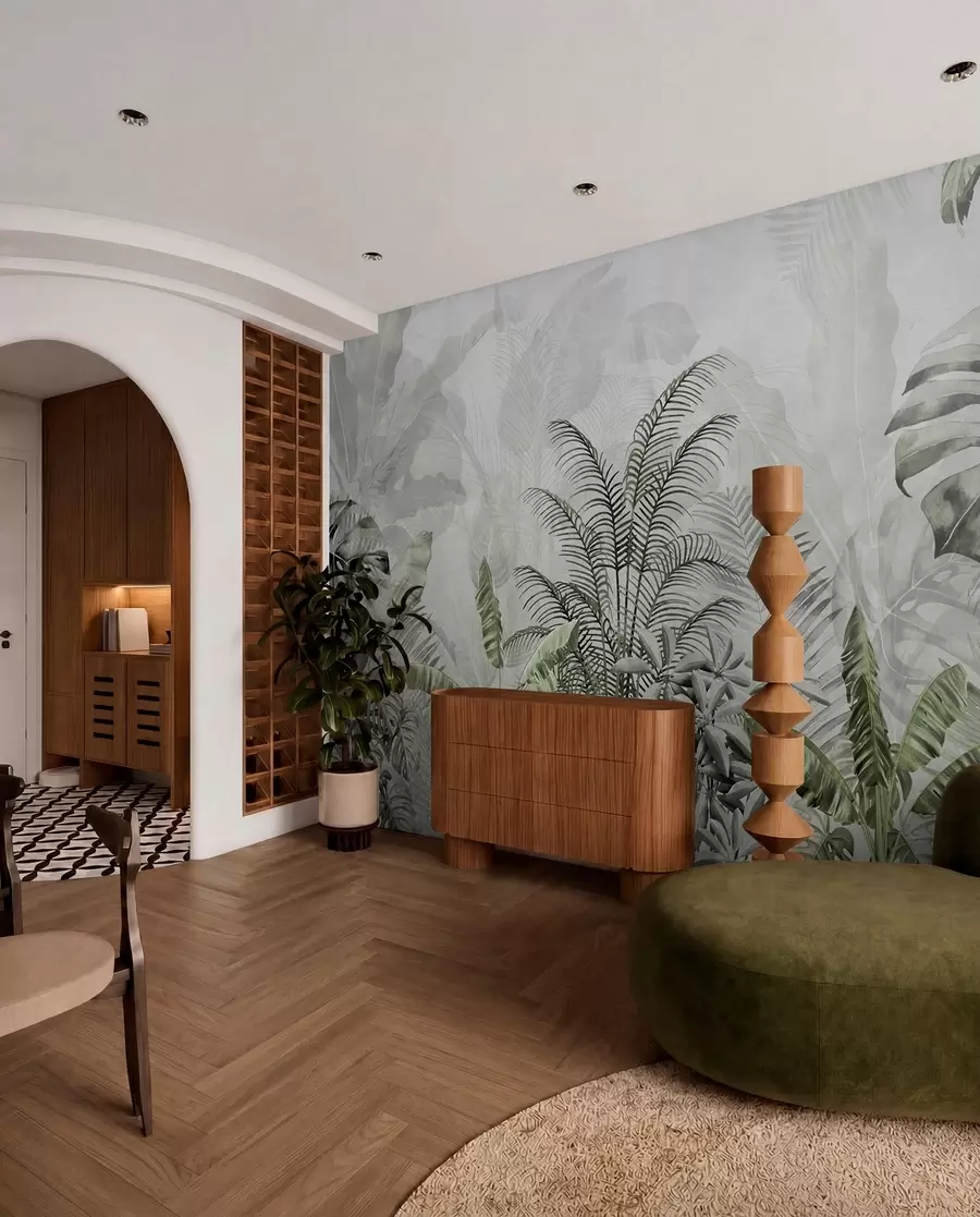 Fotobehang Jungle in grafiet u71284v3