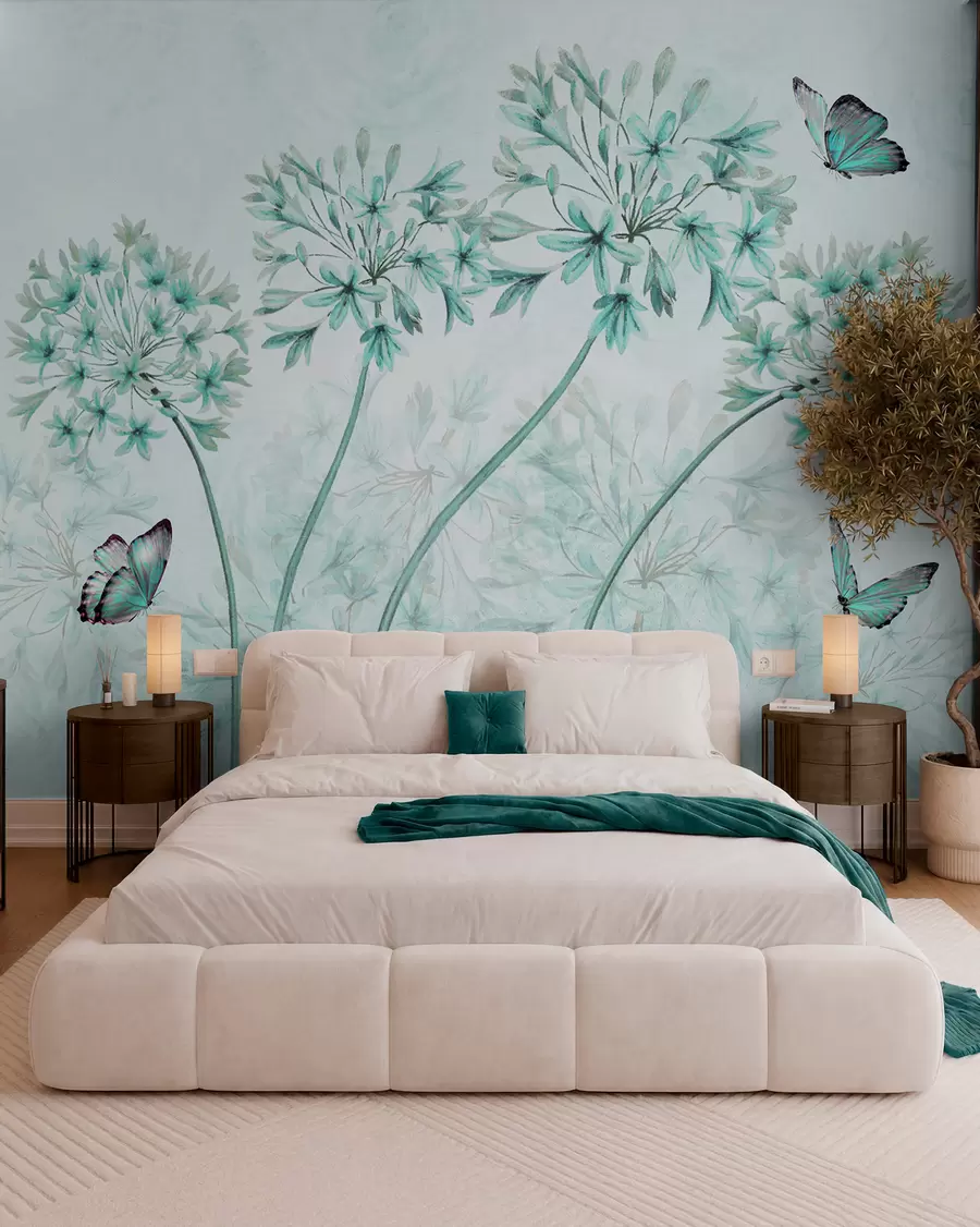 Fotobehang Plant, bloem en blauw in blauwe kleuren u35495v2
