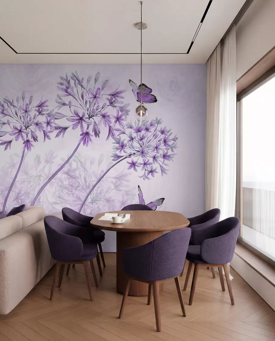 Fotobehang Plant, bloem en blauw in roze kleuren u35495v3