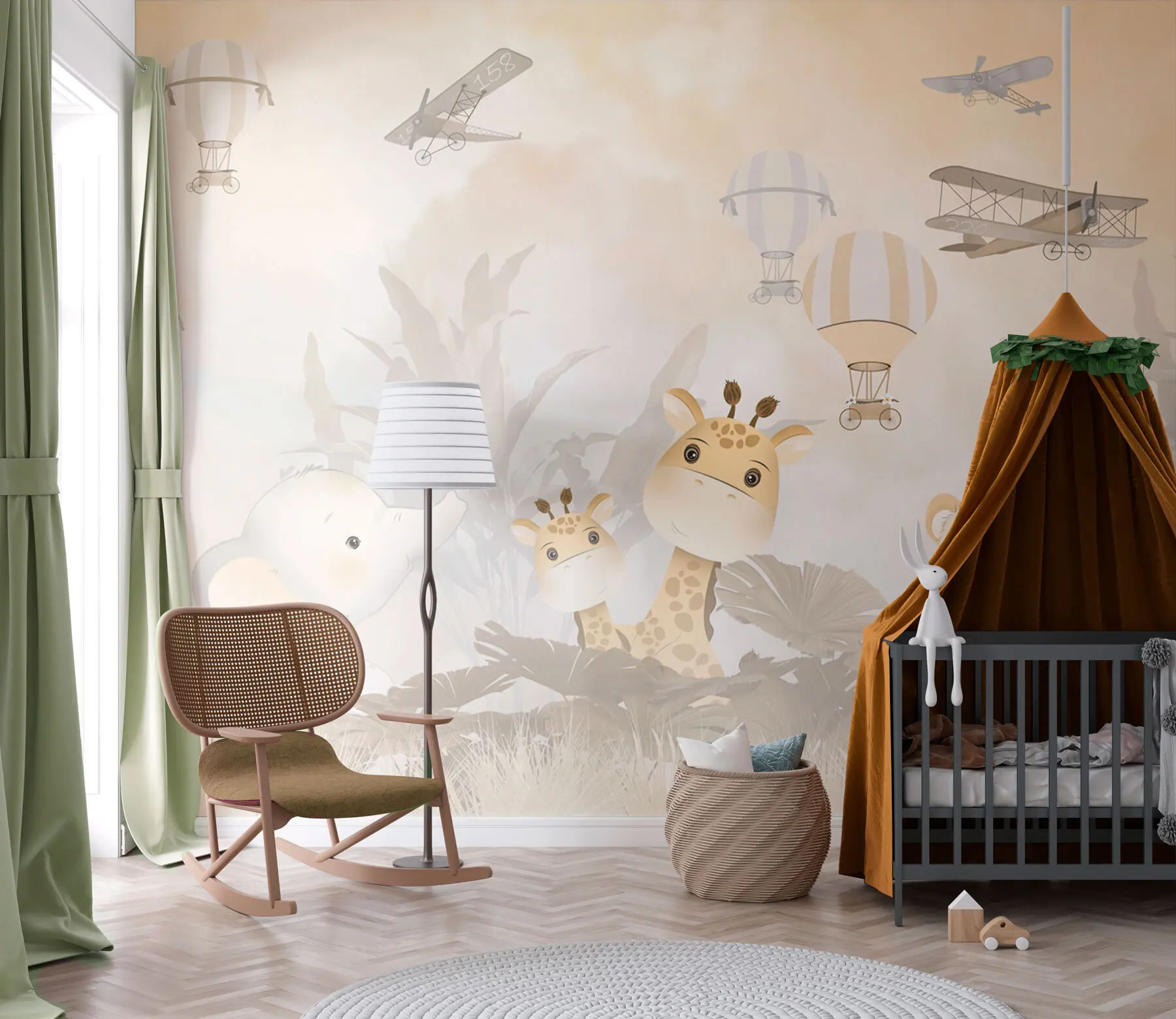 Fotobehang Schattig dierenbehang voor de kinderkamer u98166