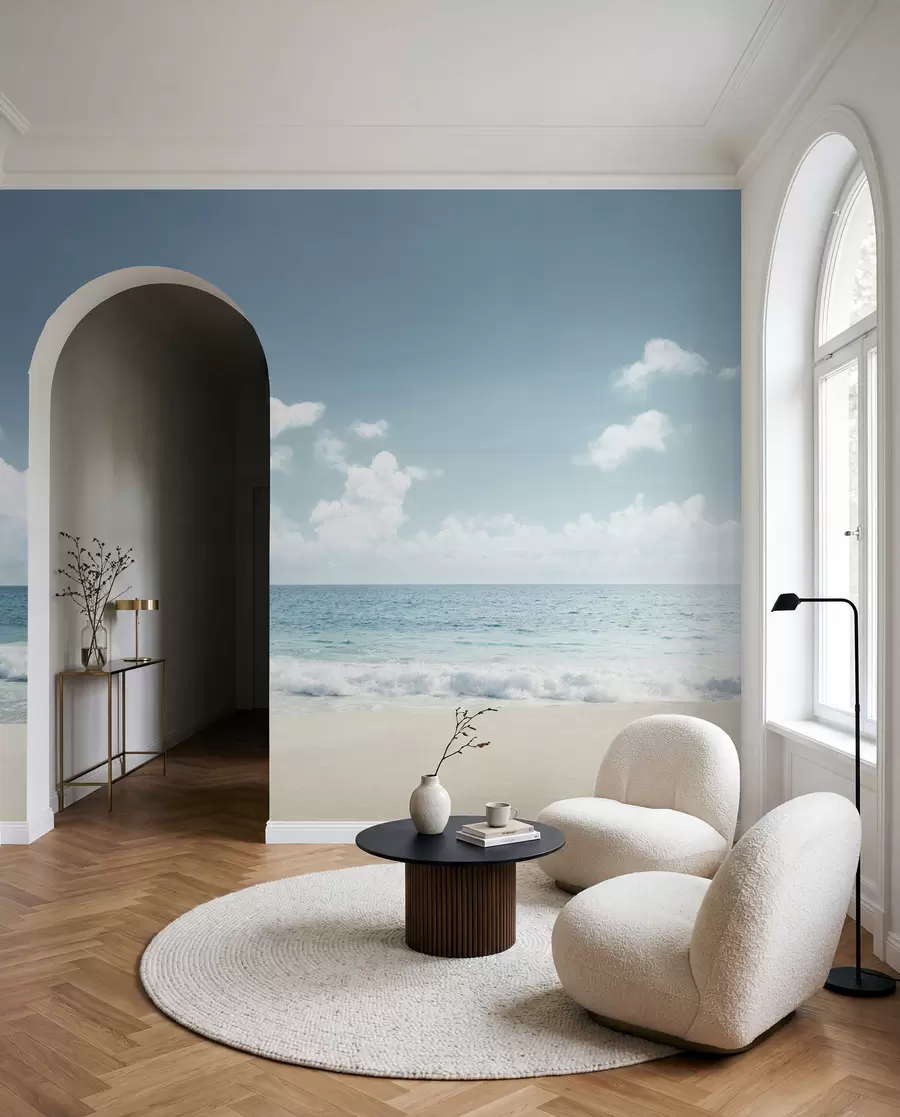 Fotobehang Open zee in lichtblauw u97884