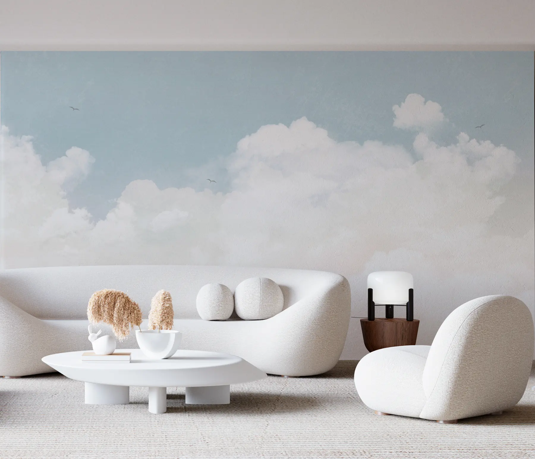 Fotobehang Vintage wolken in de blauwe lucht u96783v3