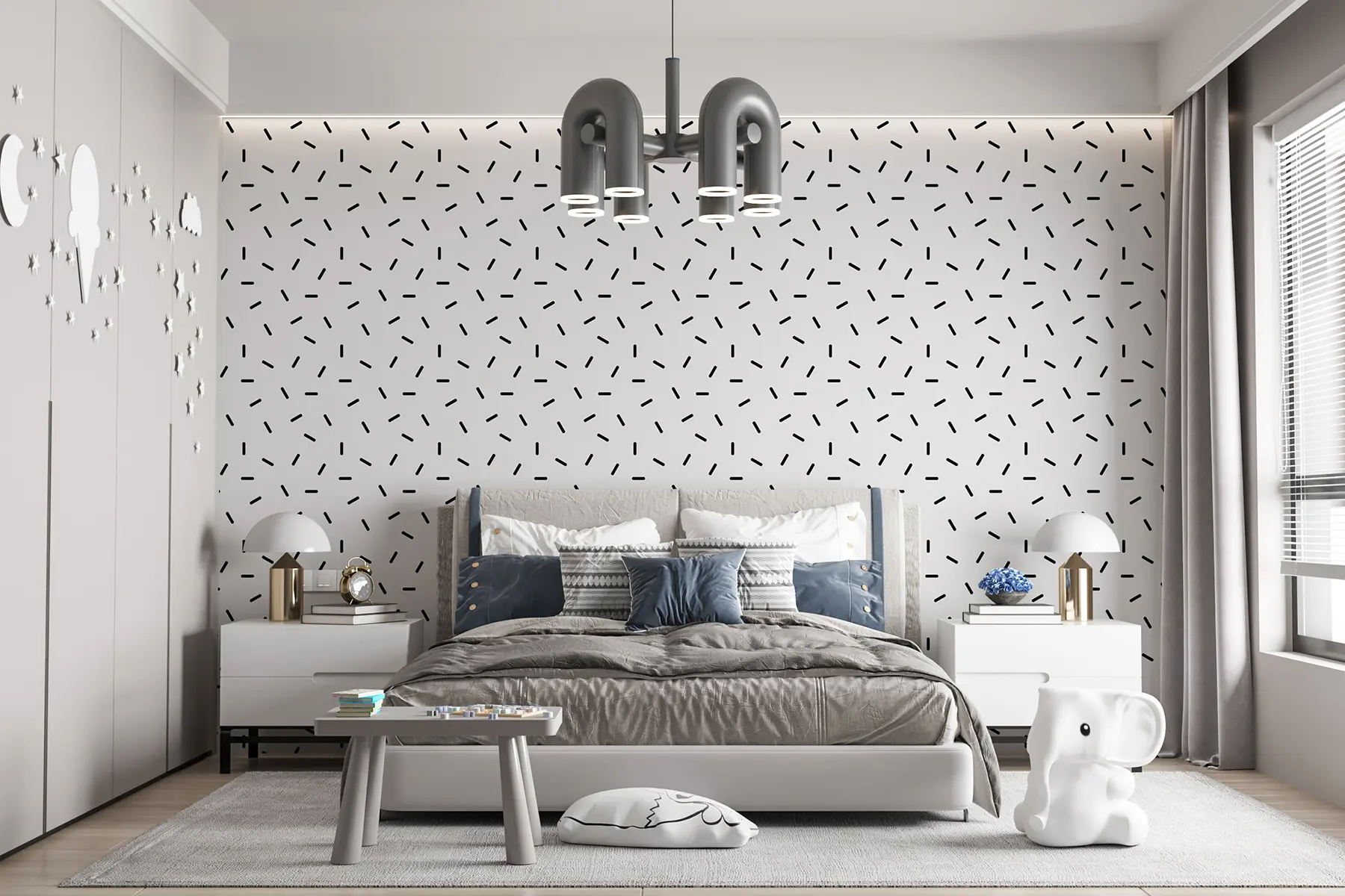 Fotobehang Trendy geometrische streepjes Scandinavische stijl u98564