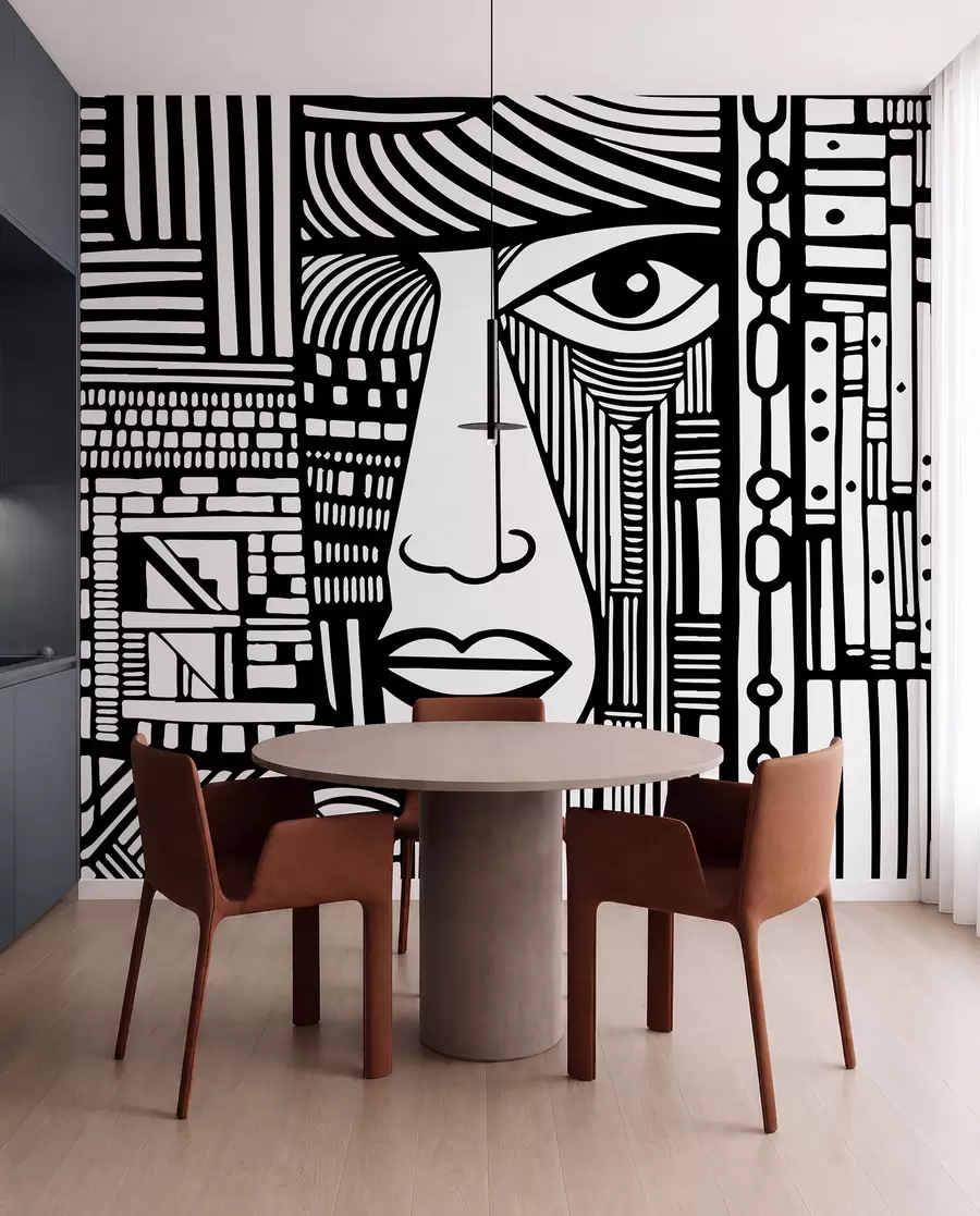 Fotobehang Abstract gezicht u98713