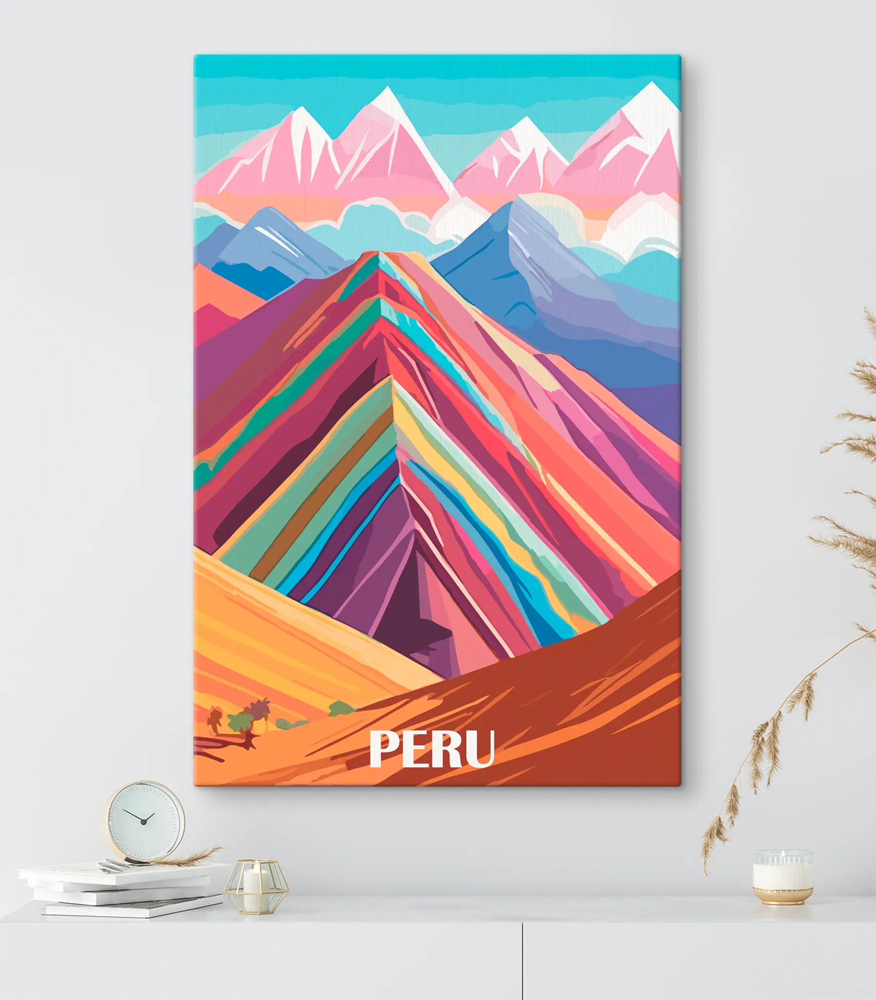 Fotobehang Retrostijl illustratie van een reis naar Peru s36390