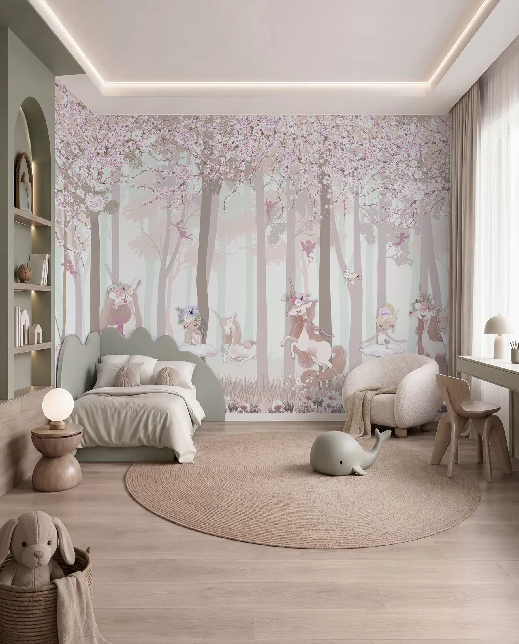 Fotobehang Prinsessen in het bloesembos u98694