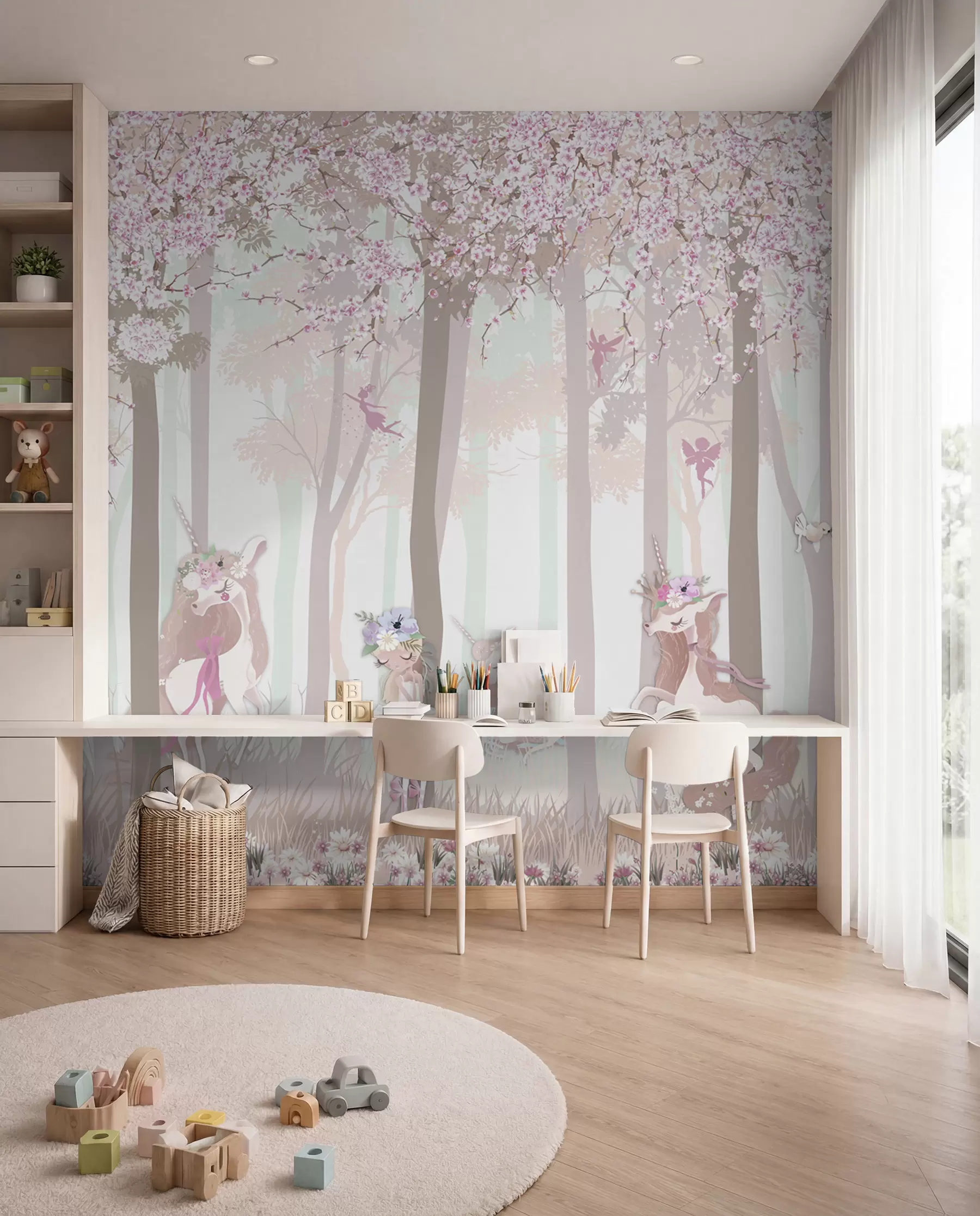 Fotobehang Prinsessen in het bloesembos u98694
