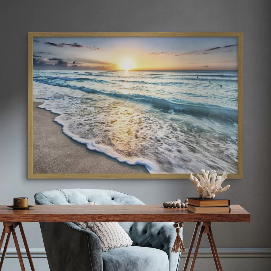 Fotobehang Surfen op azuurblauw f08091