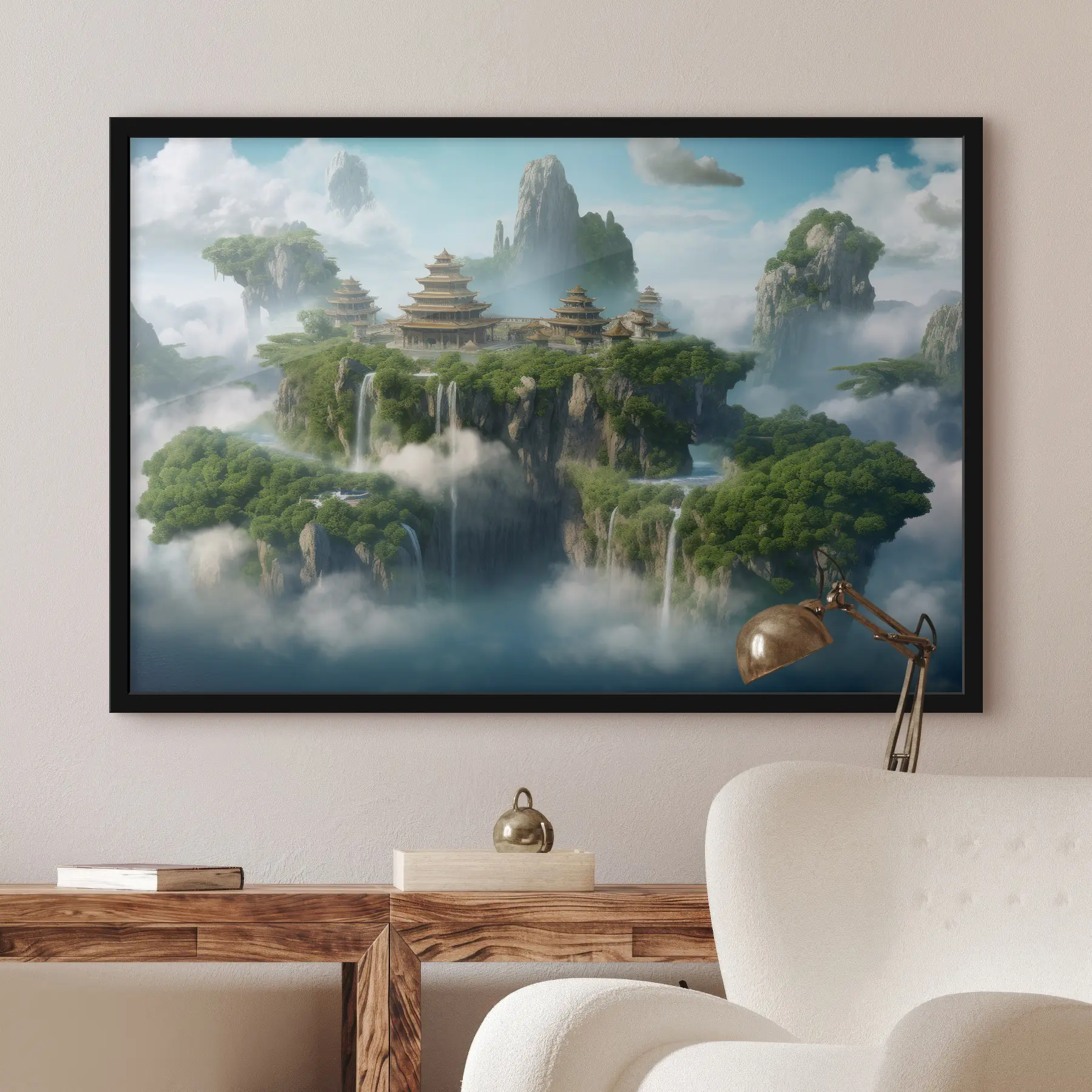 Fotobehang Een ongewoon eiland in de wolken f33543