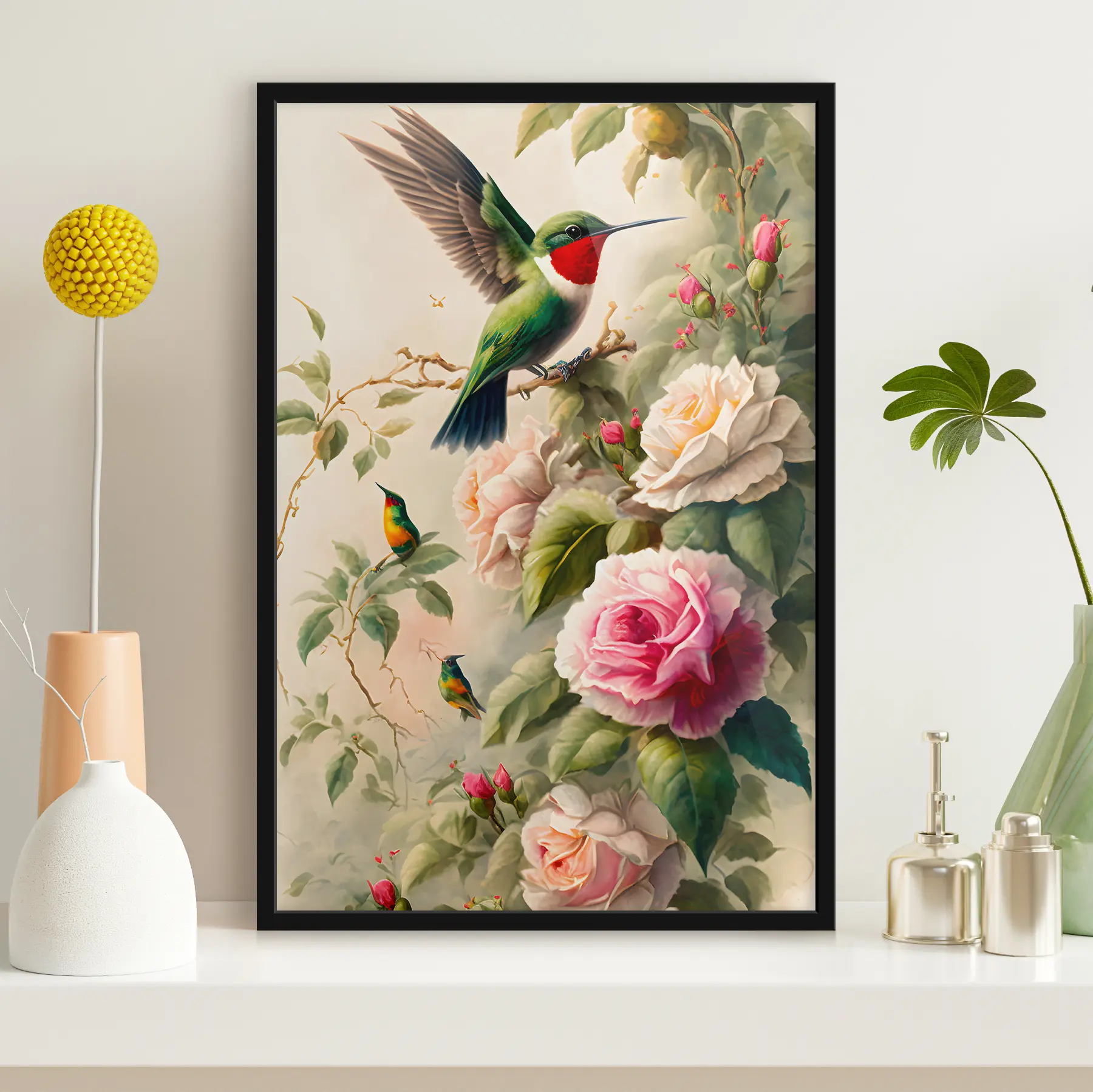 Fotobehang Kolibrie in bloem f33561
