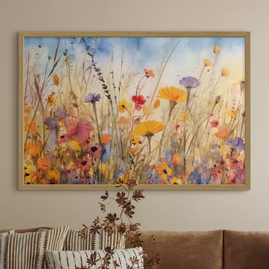 Fotobehang aquarel bloemen f33634