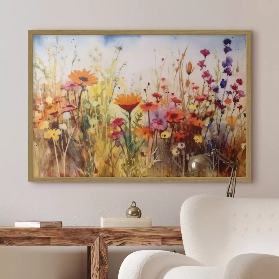 Fotobehang helder bloemenveld f33666