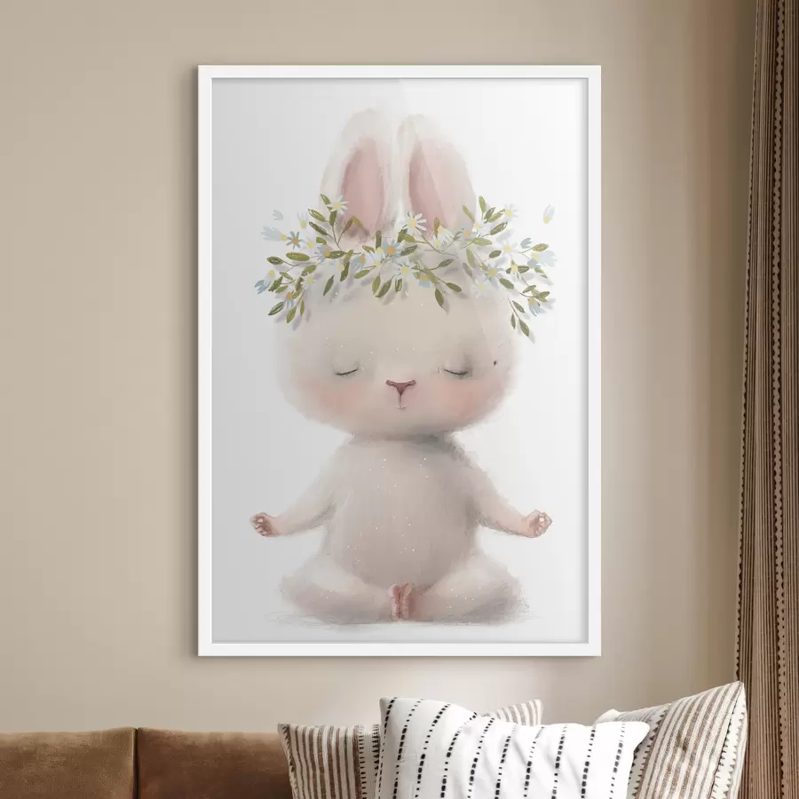 Fotobehang Hare yoga f35005