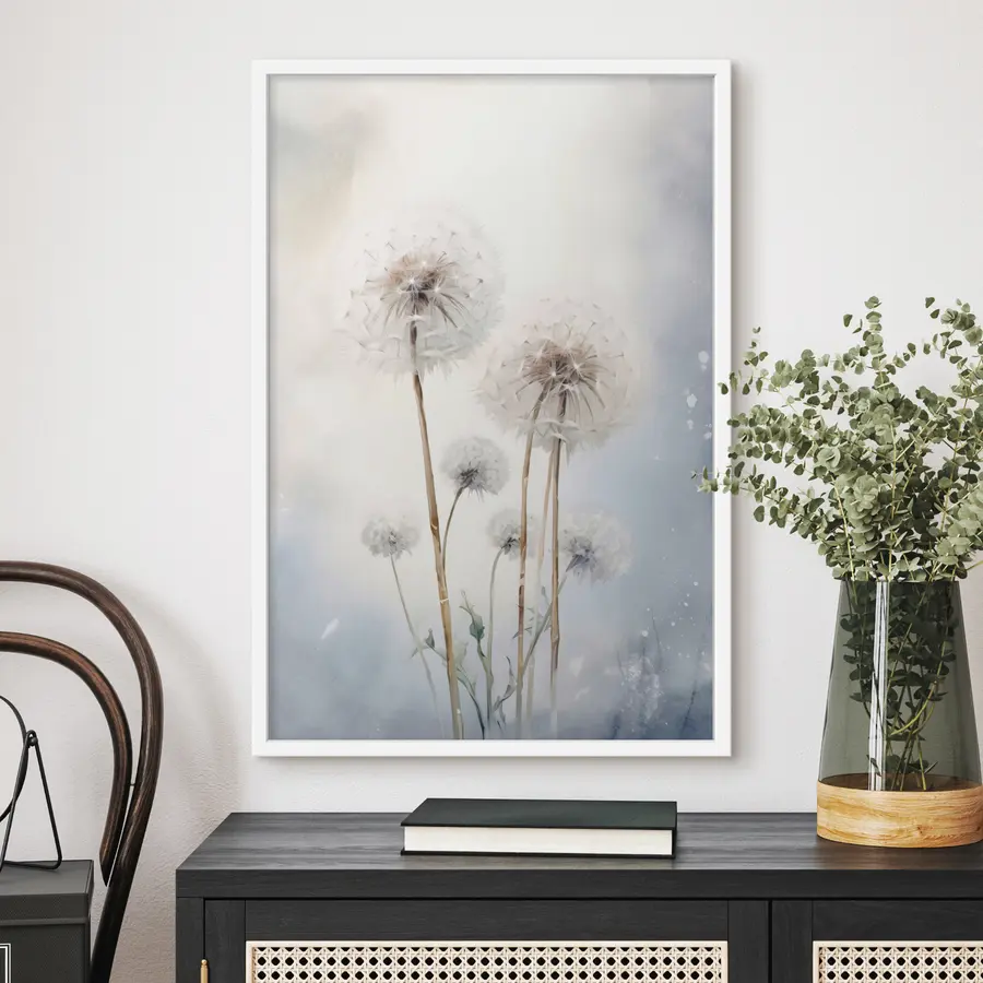 Fotobehang Witte pluizige aquarel kuit f35907