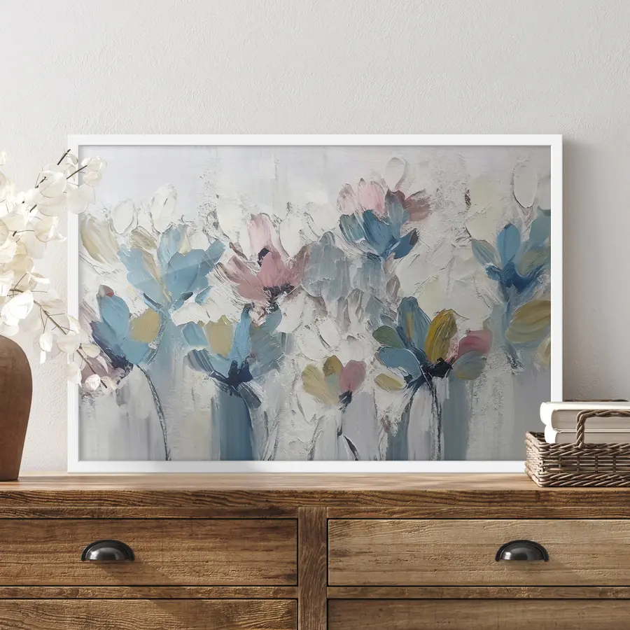 Fotobehang Blauw en roze boeket f36195