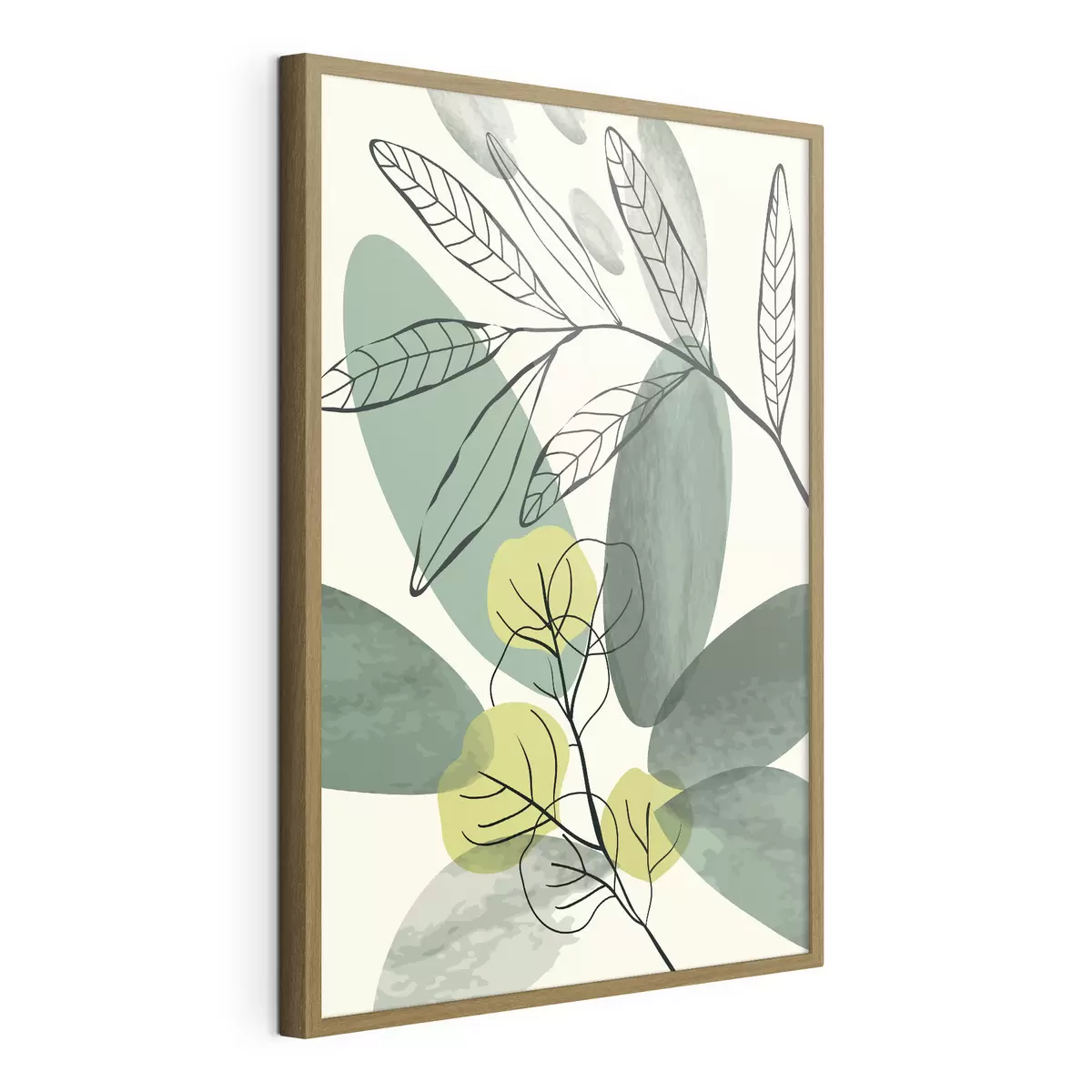 Poster Aquareltekening van boho bladeren f36106