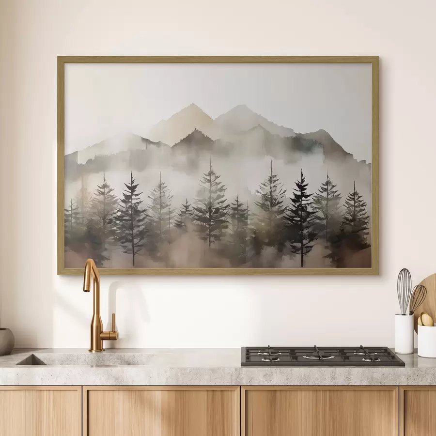 Fotobehang Het landschap van het herfstbos f36009