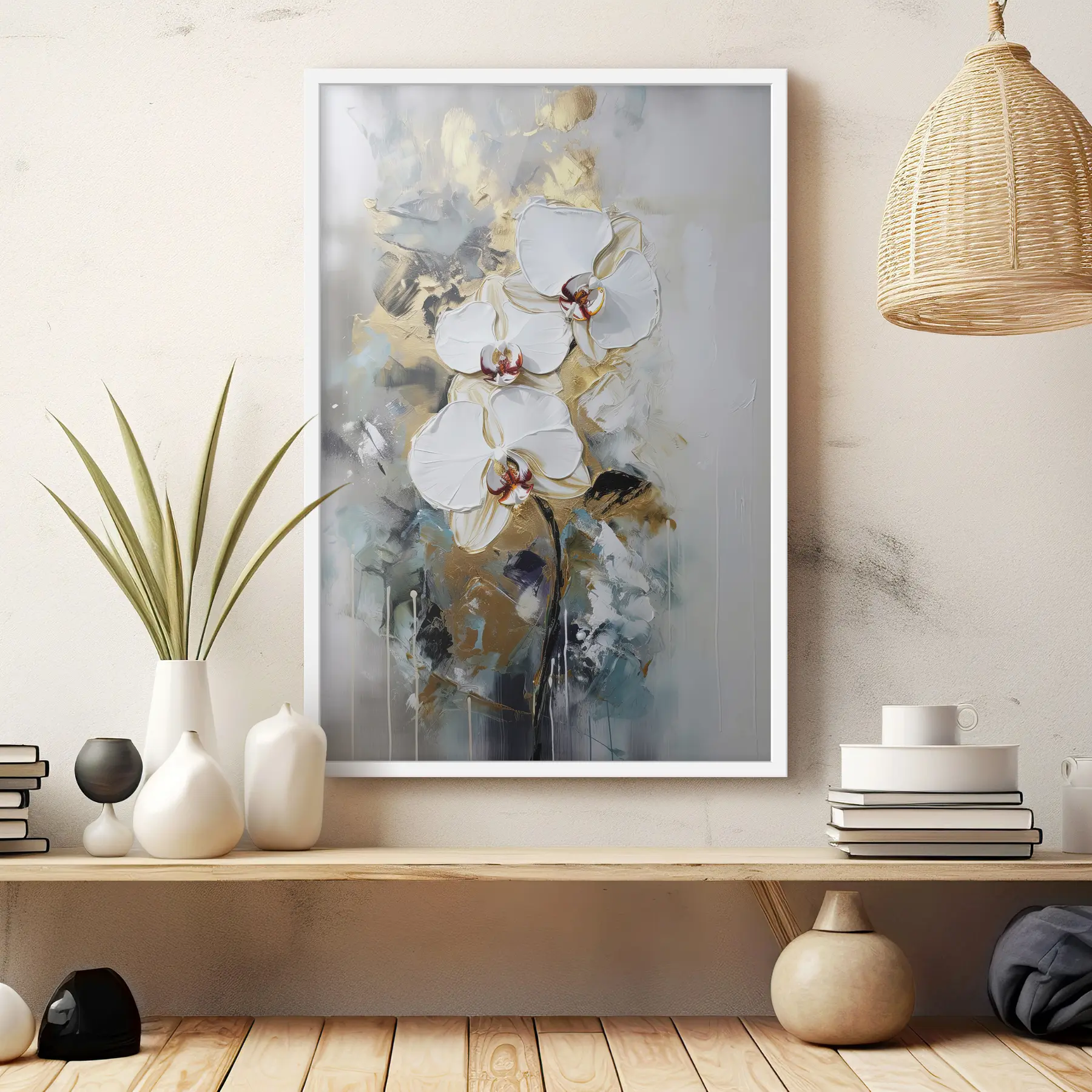 Fotobehang Orchideeën in koel licht f35904