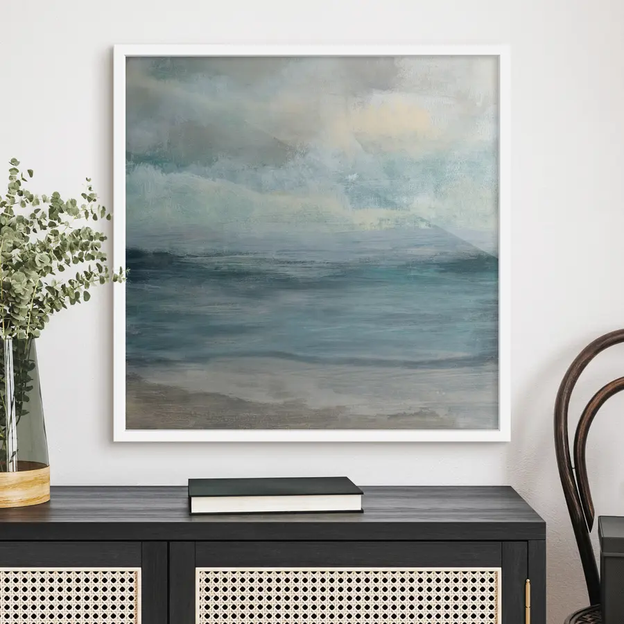 Fotobehang Blauwe rokerige abstractie f35720