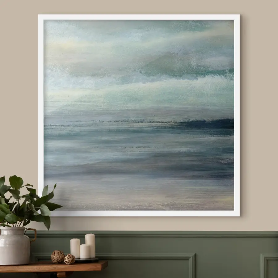 Fotobehang Verfstreken in blauwe tinten f35714