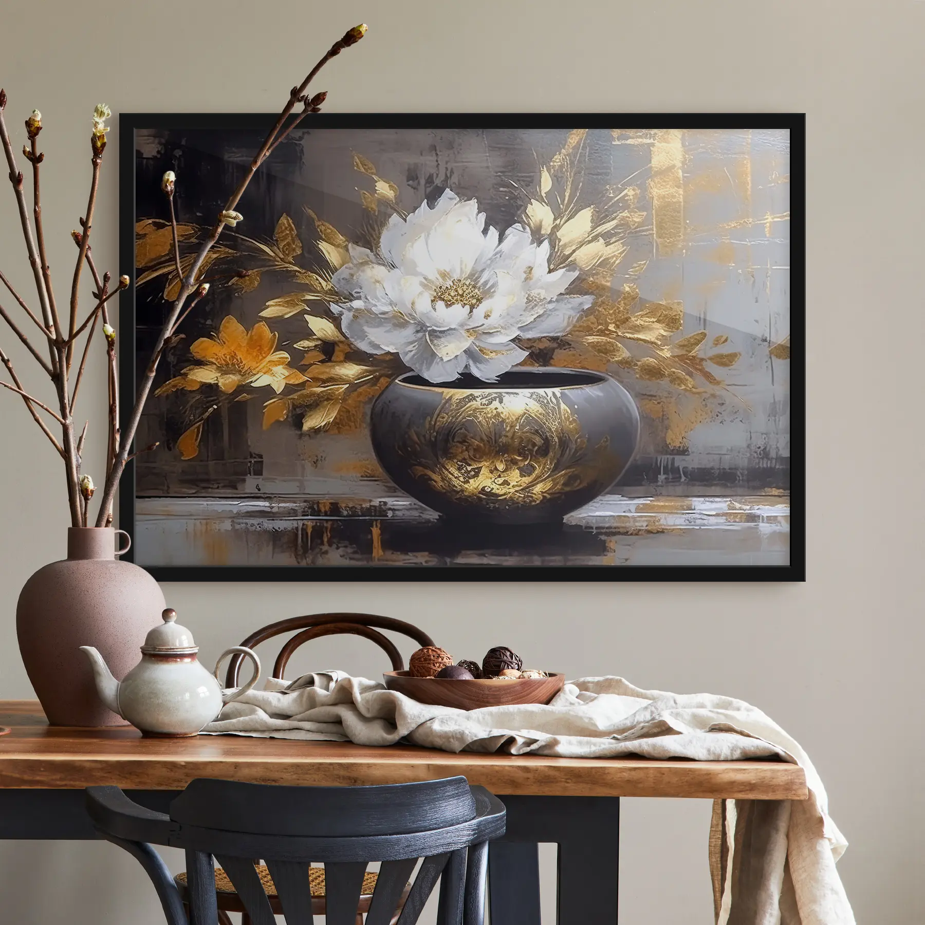 Fotobehang Witte bloem in een vaas f35388