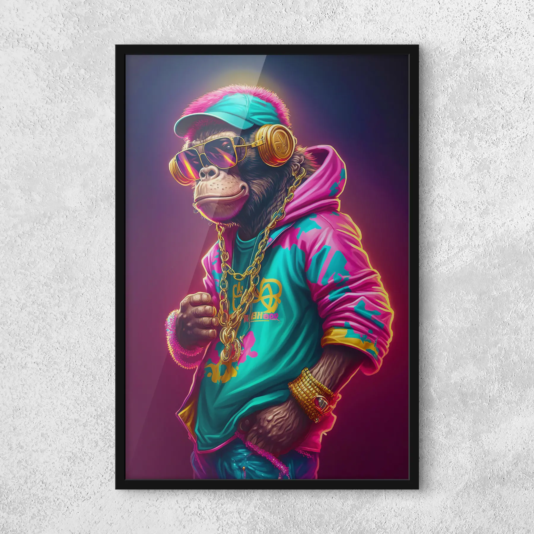Fotobehang Aap rapper f34891