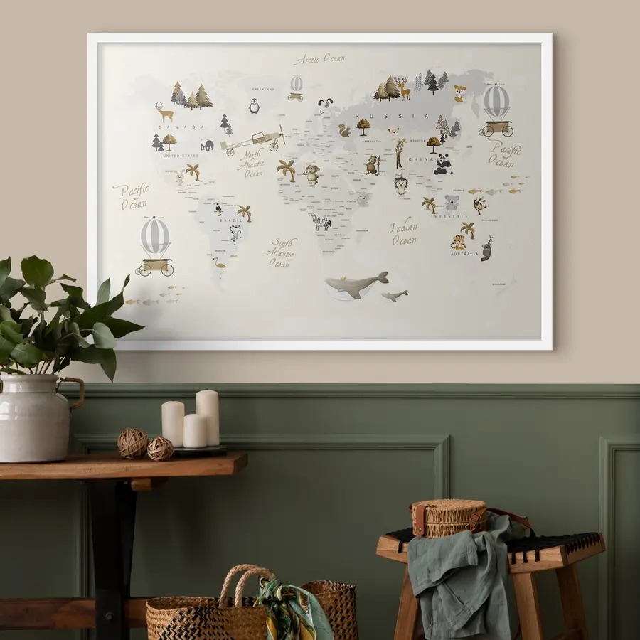 Fotobehang Wereldkaart voor kinderen f31798