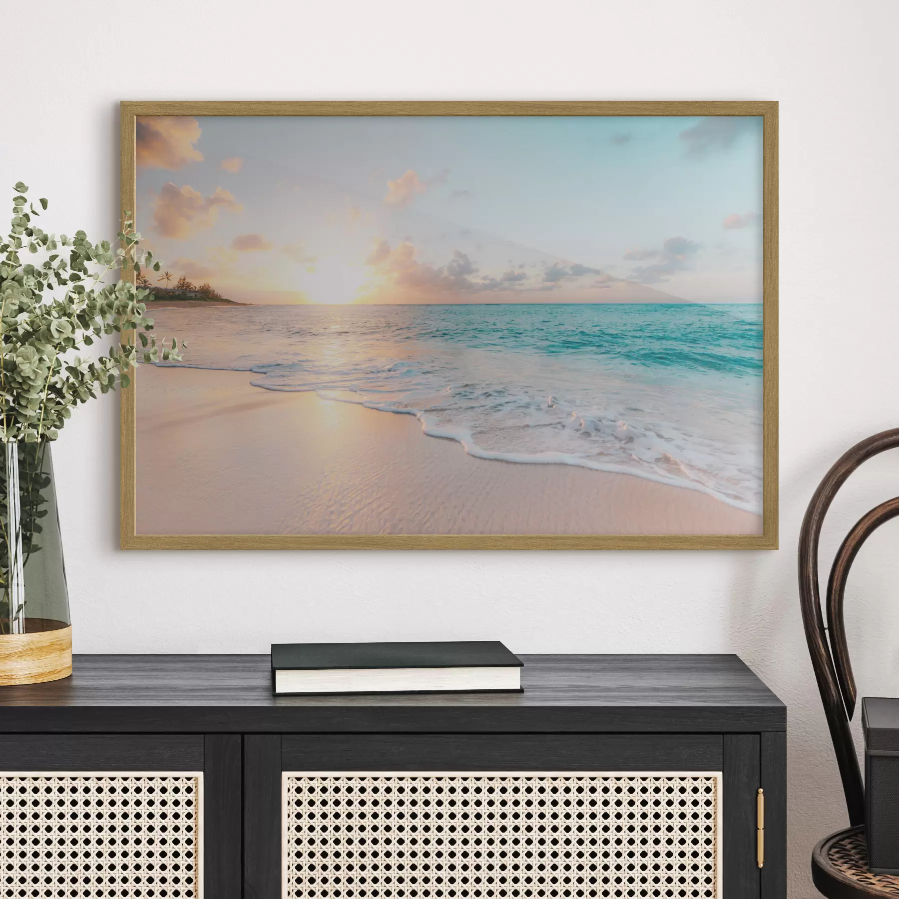 Fotobehang Turquoise kust in avondlicht f28661