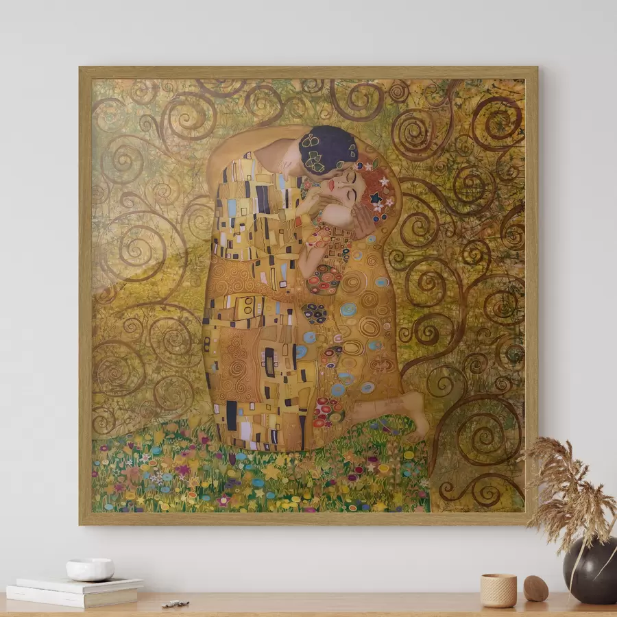 Fotobehang Een kus, Gustav Klimt f27031