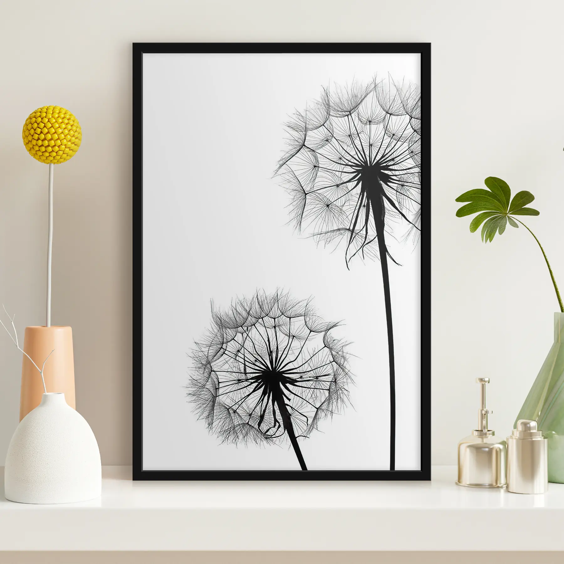 Fotobehang Twee paardenbloemen f24136