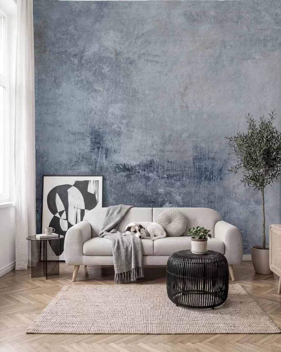 Fotobehang Beton in denimblauw u47663v3