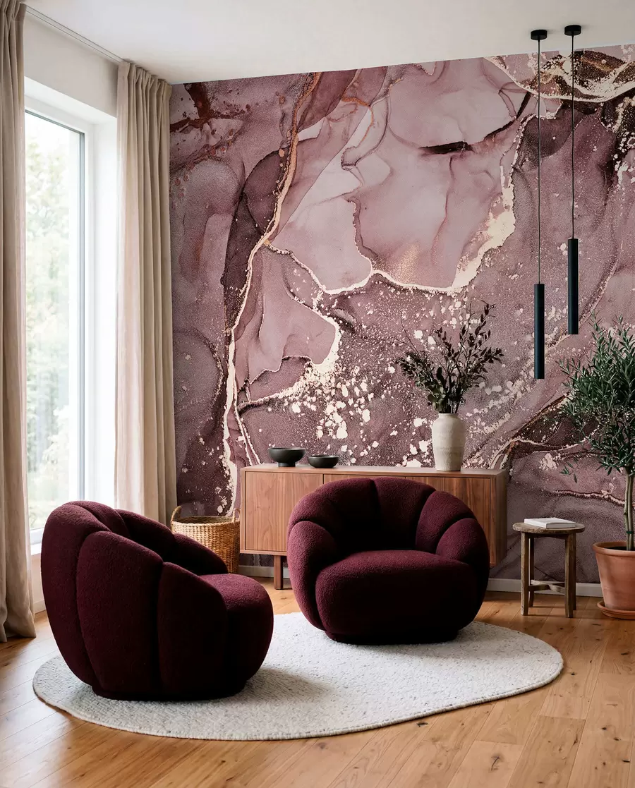 Fotobehang Marmer in roze en amber u93578v1