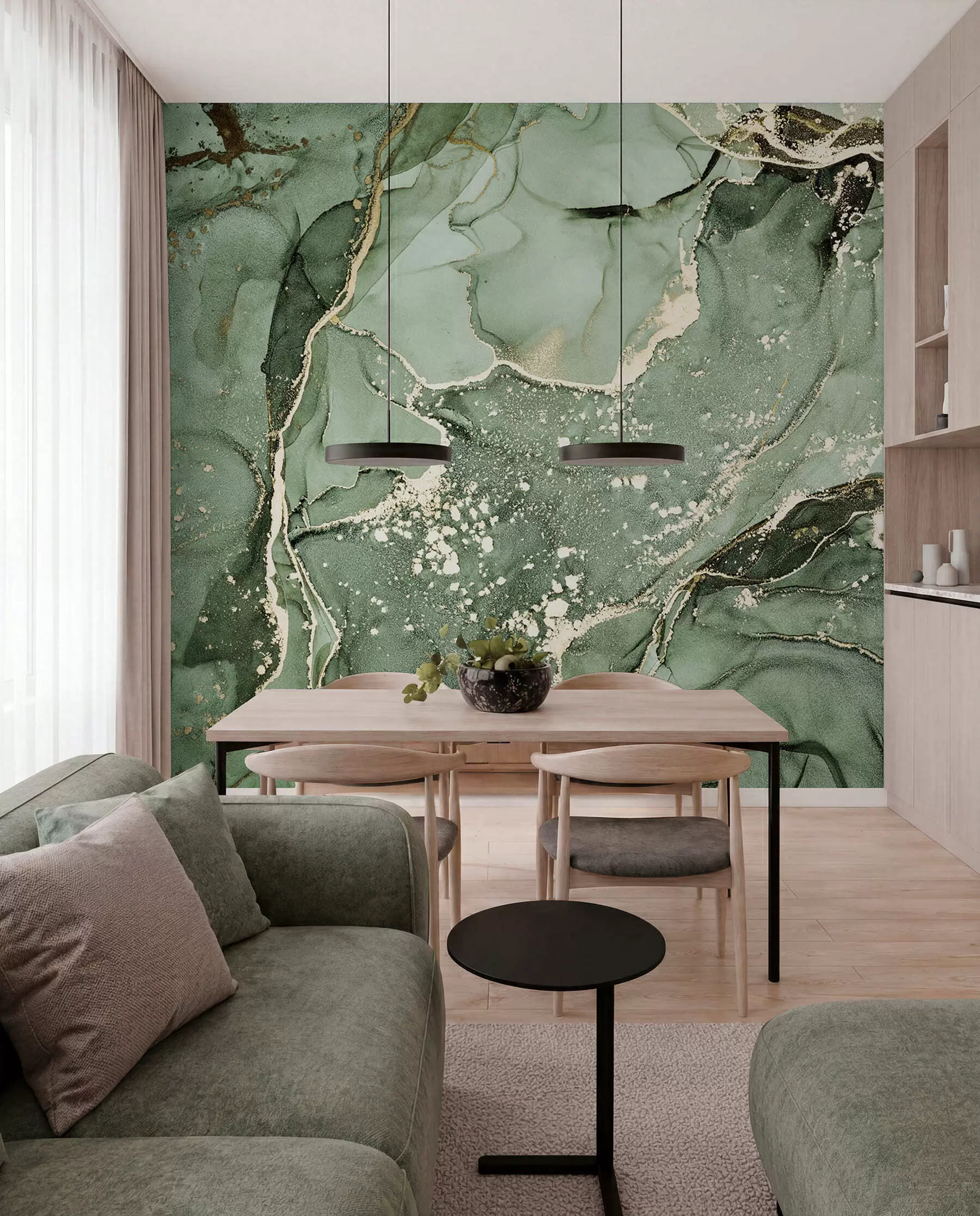 Fotobehang Groen marmer u93578v2