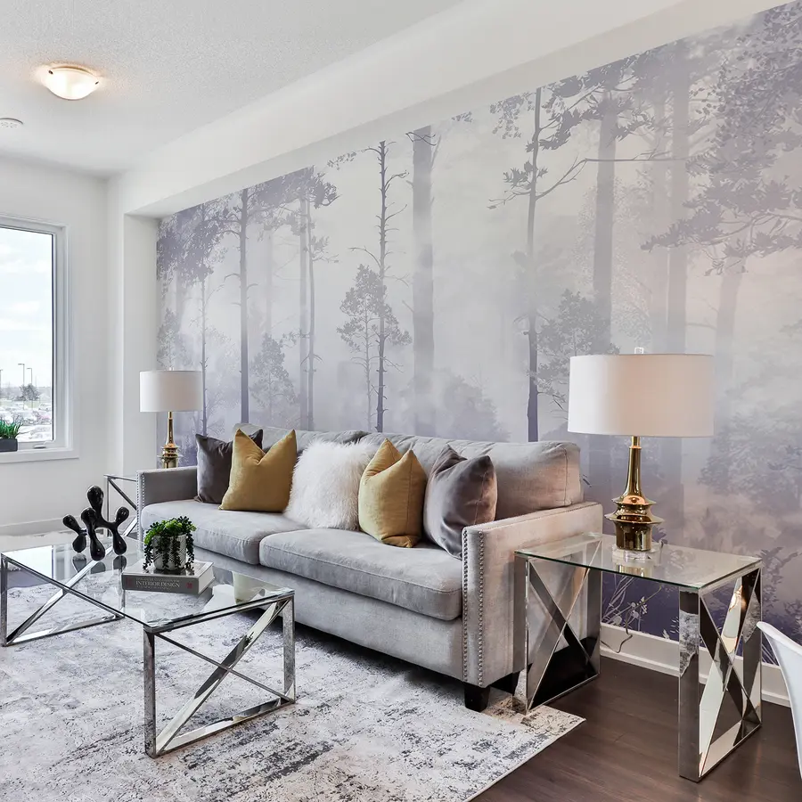 Fotobehang Het bos in de mist u94439v4