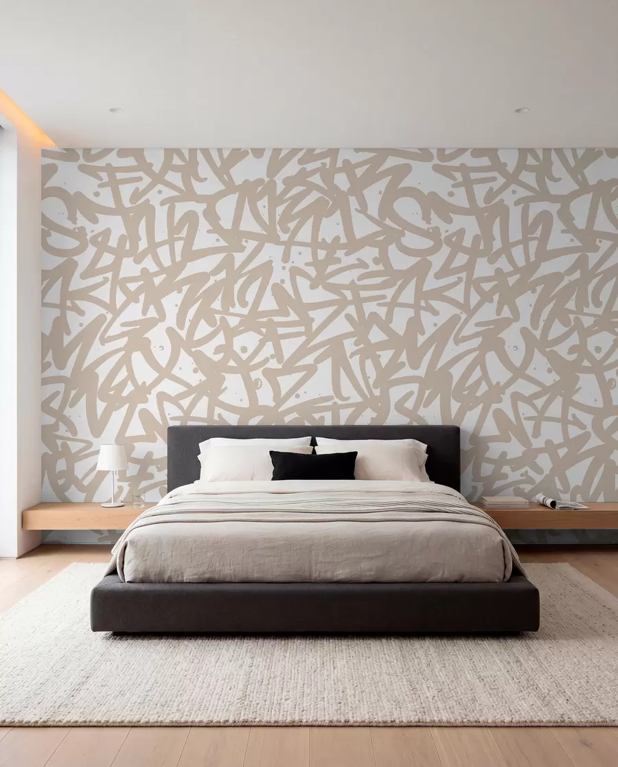 Fotobehang Graffiti Emoties: Beige u99087v1