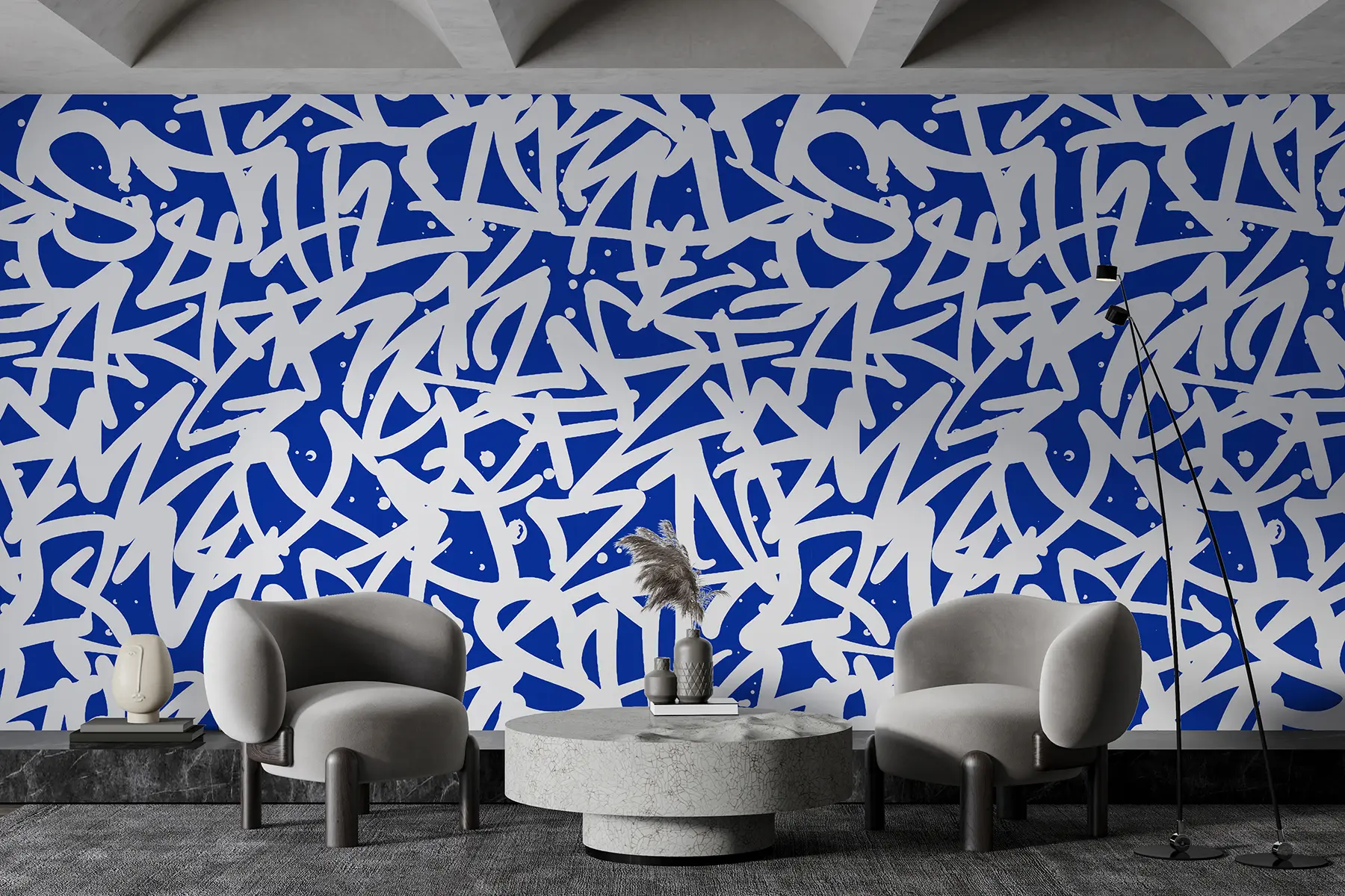 Fotobehang Graffiti Emoties: Blauw u99087v2