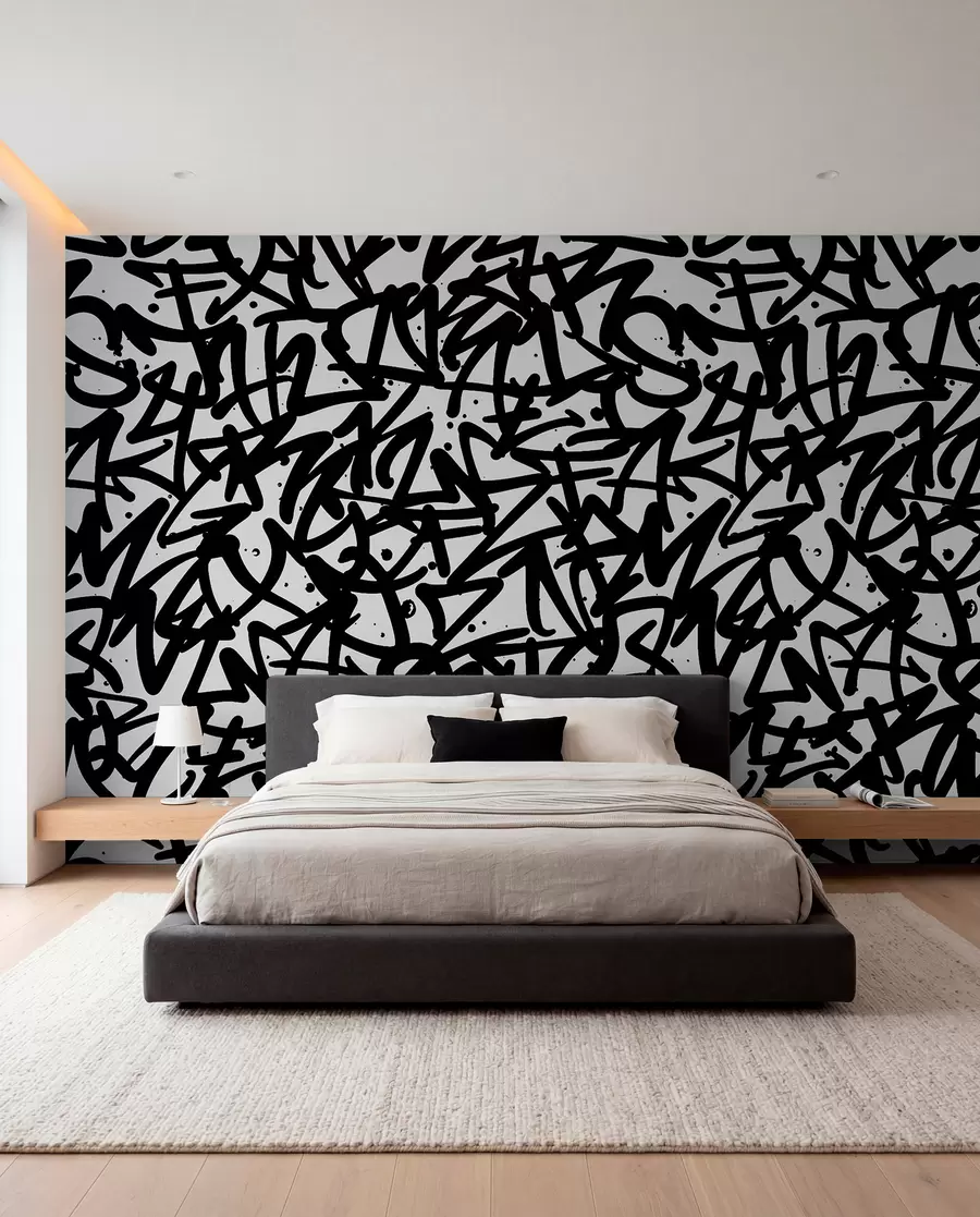 Fotobehang Graffiti Emoties: Zwart u99087v3