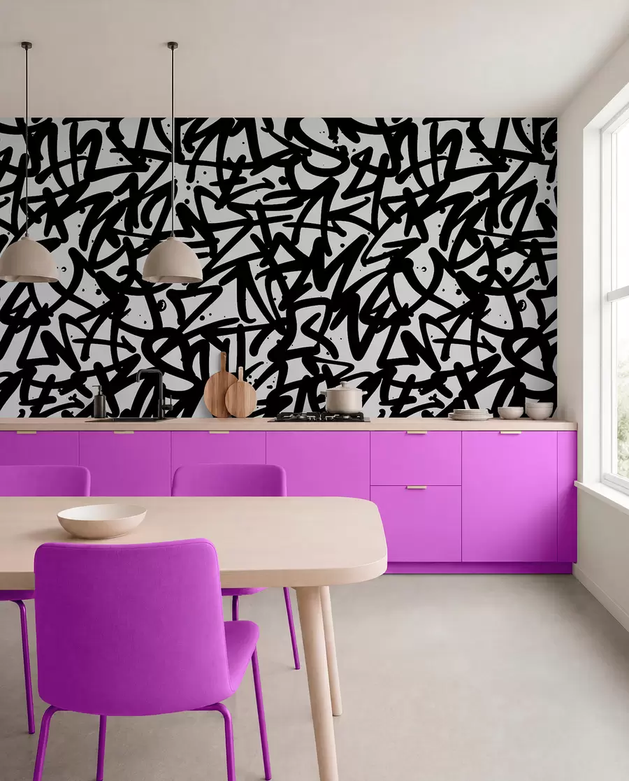 Fotobehang Graffiti Emoties: Zwart u99087v3