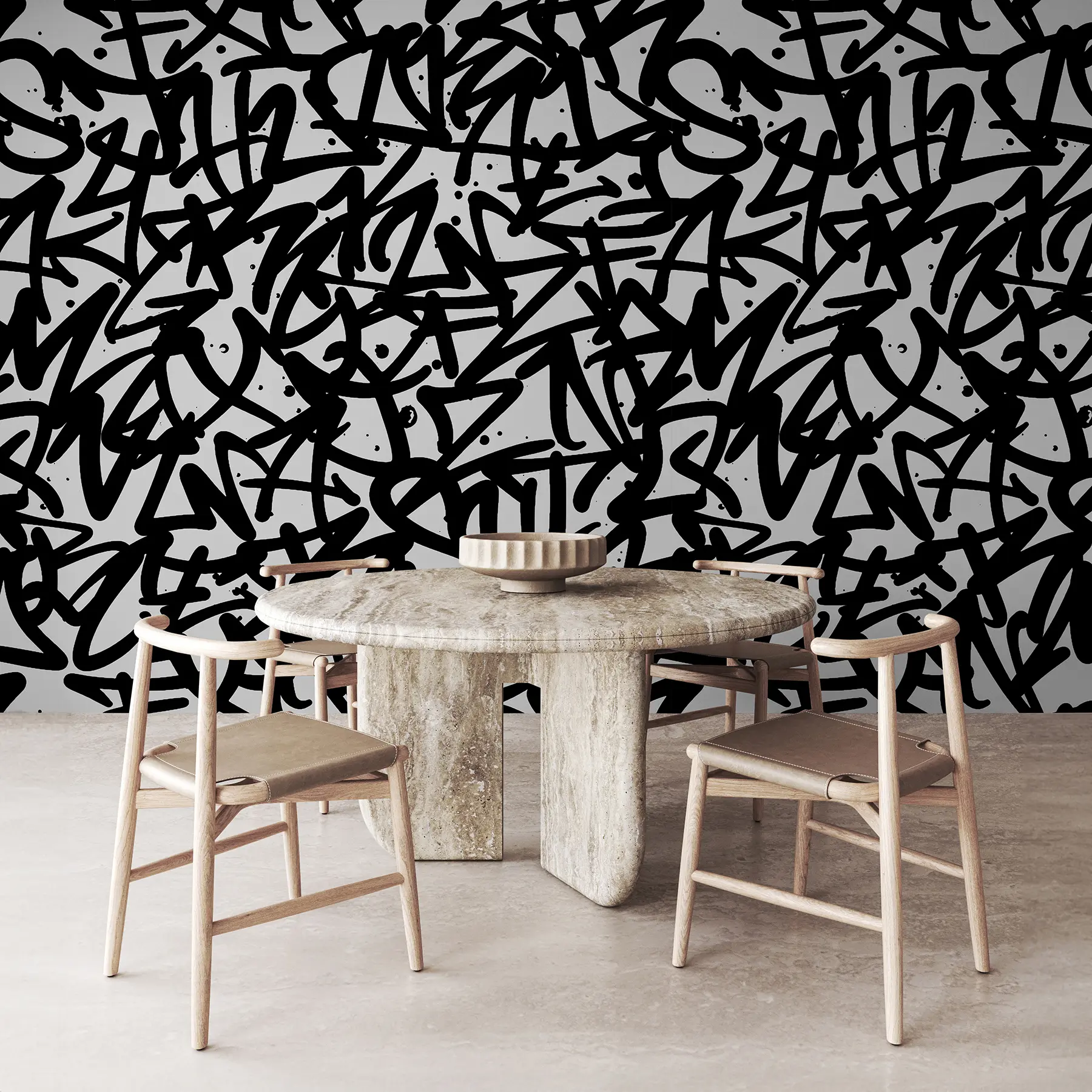 Fotobehang Graffiti Emoties: Zwart u99087v3