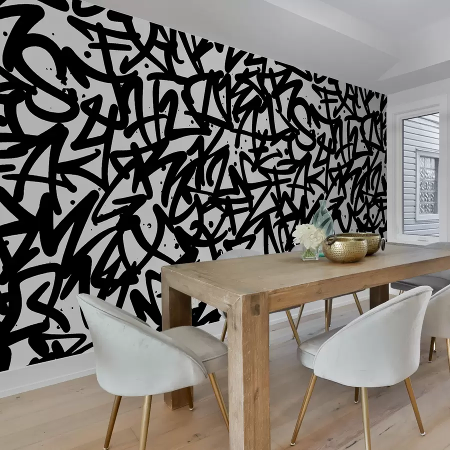 Fotobehang Graffiti Emoties: Zwart u99087v3