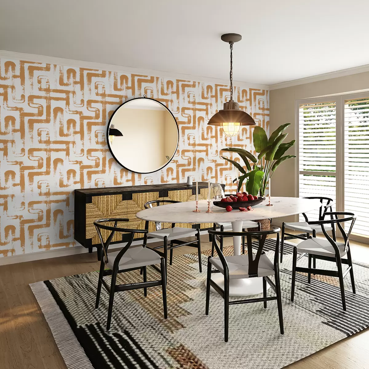 Fotobehang Lijnmagie: Oranje u99091v2