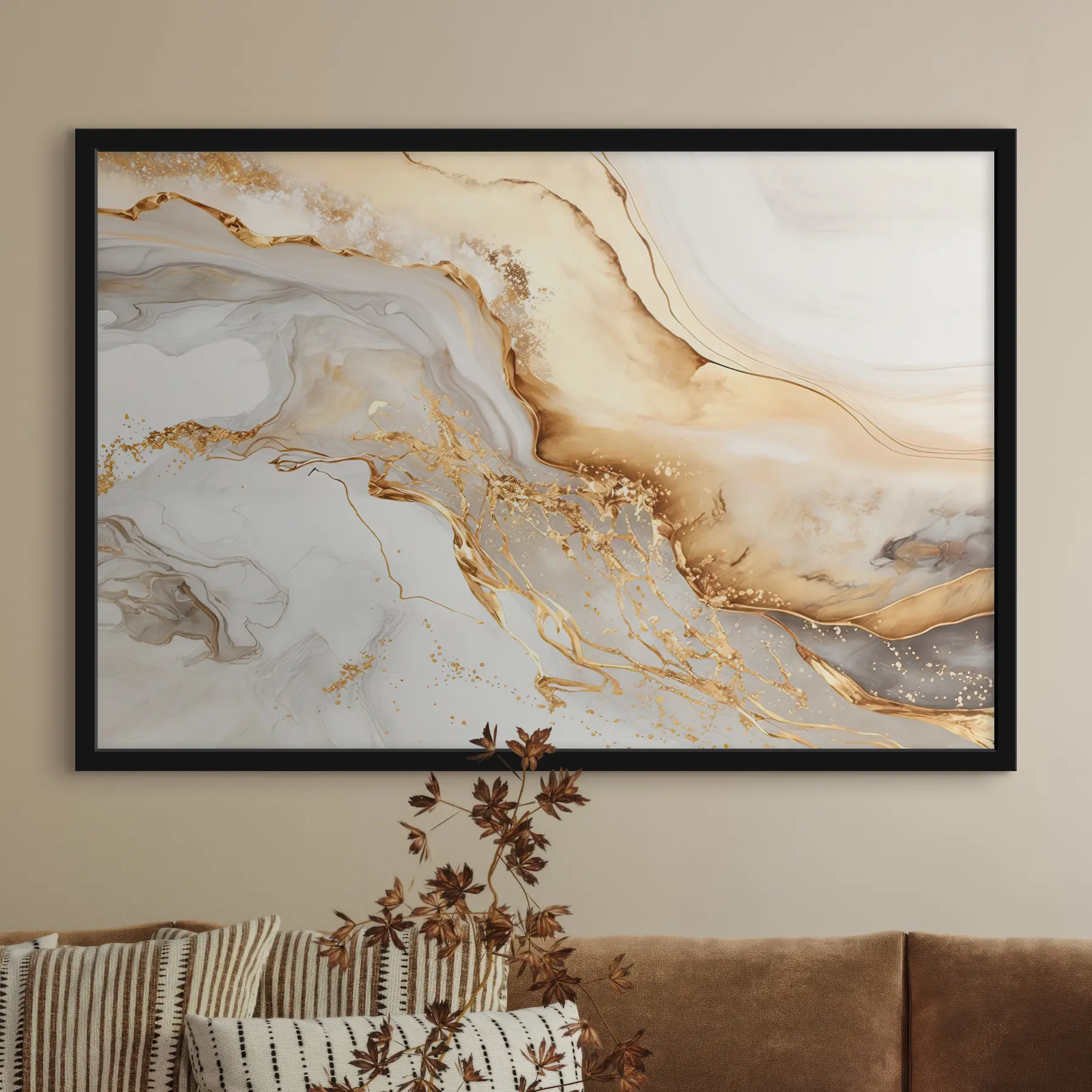Fotobehang goud en wit f34129