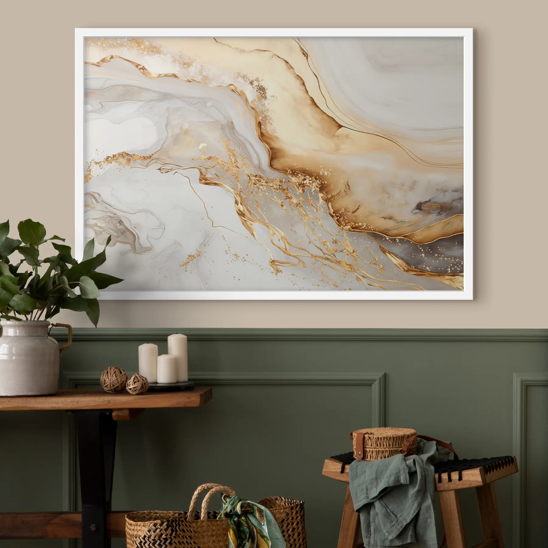 Fotobehang Wit en beige f34129